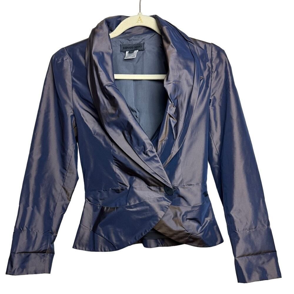 Renato Nucci Silk Purple Iridecent One Button Jacket Sz. 36 (US S)